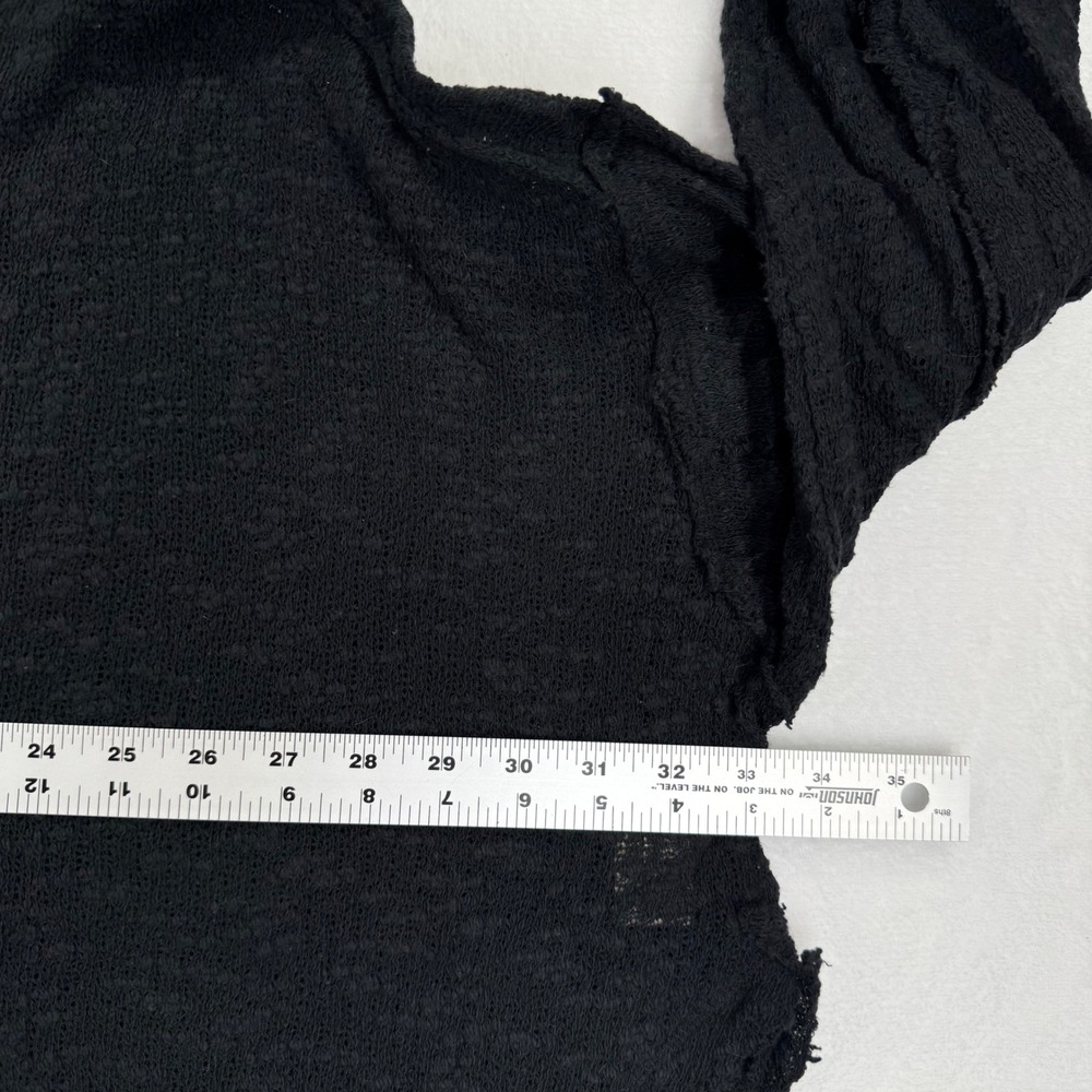 We The Free Free People Black Cotton Cropped Oversized Knit Sweater Large - Picture 3 of 8